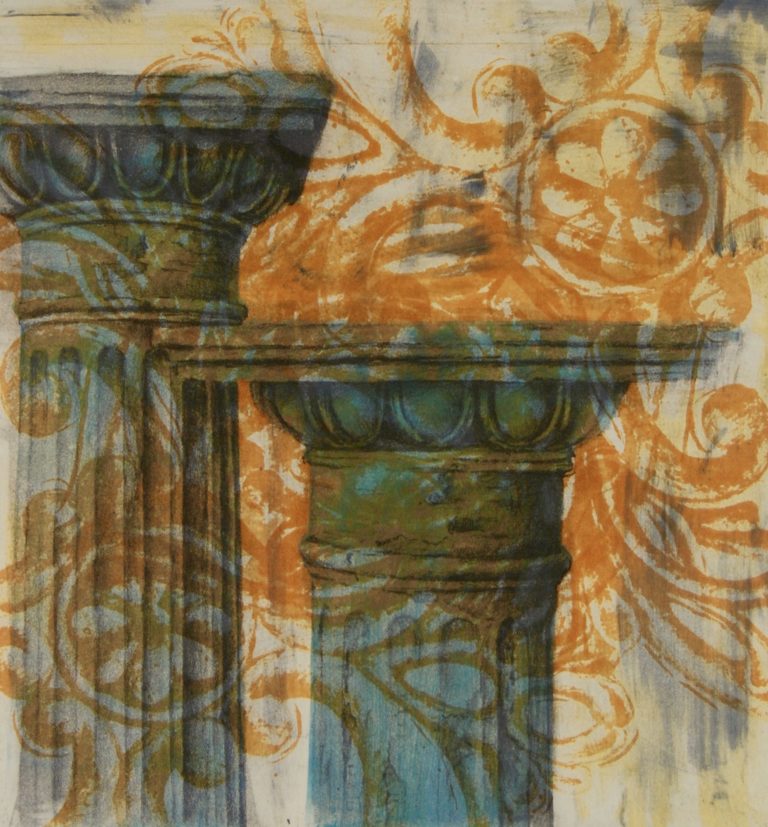 Decomposition - Waterless Lithograph, Chine Colle Monoprint